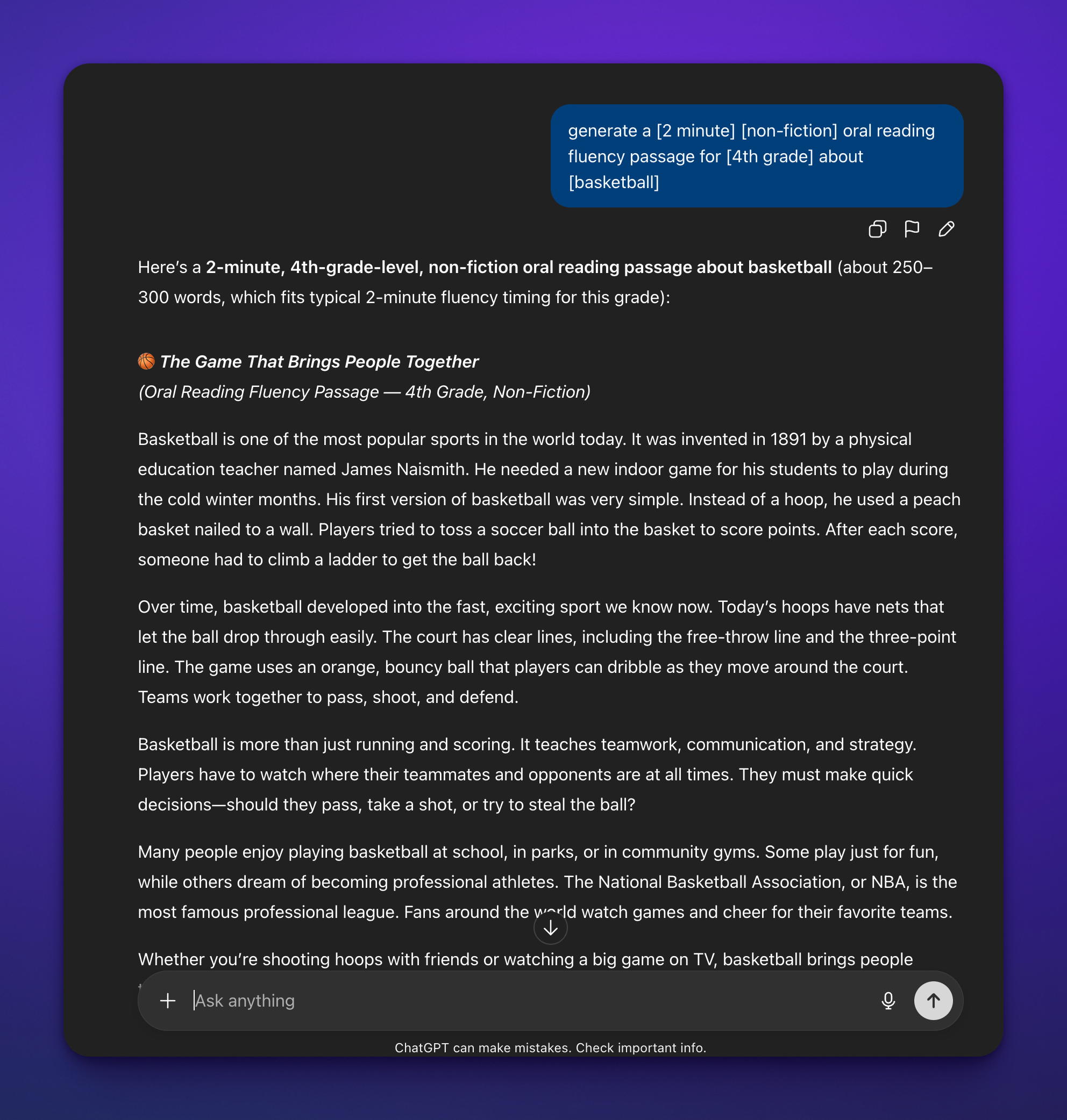 Generate passage using AI